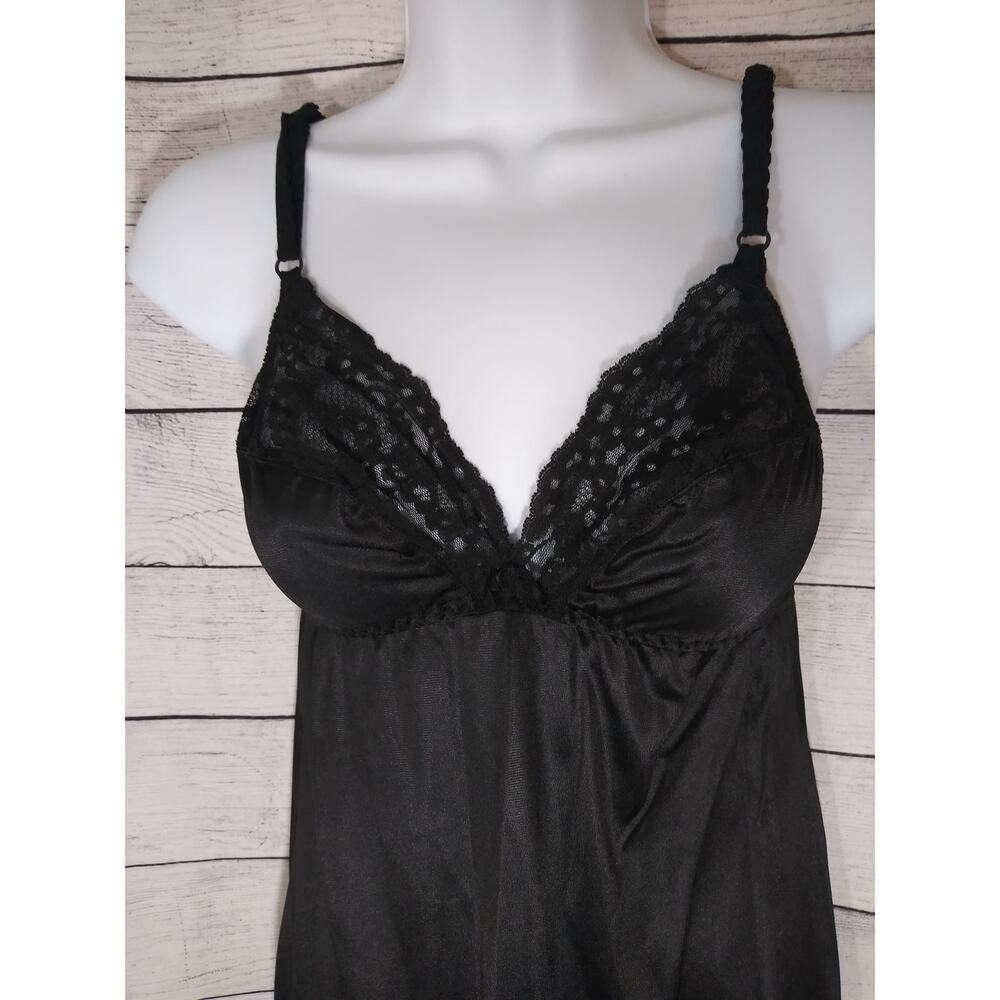 Vintage Maidenform Black Lace Accent Slip Dress Fairy Grunge Pinup Sz 34 Small - Picture 3 of 7